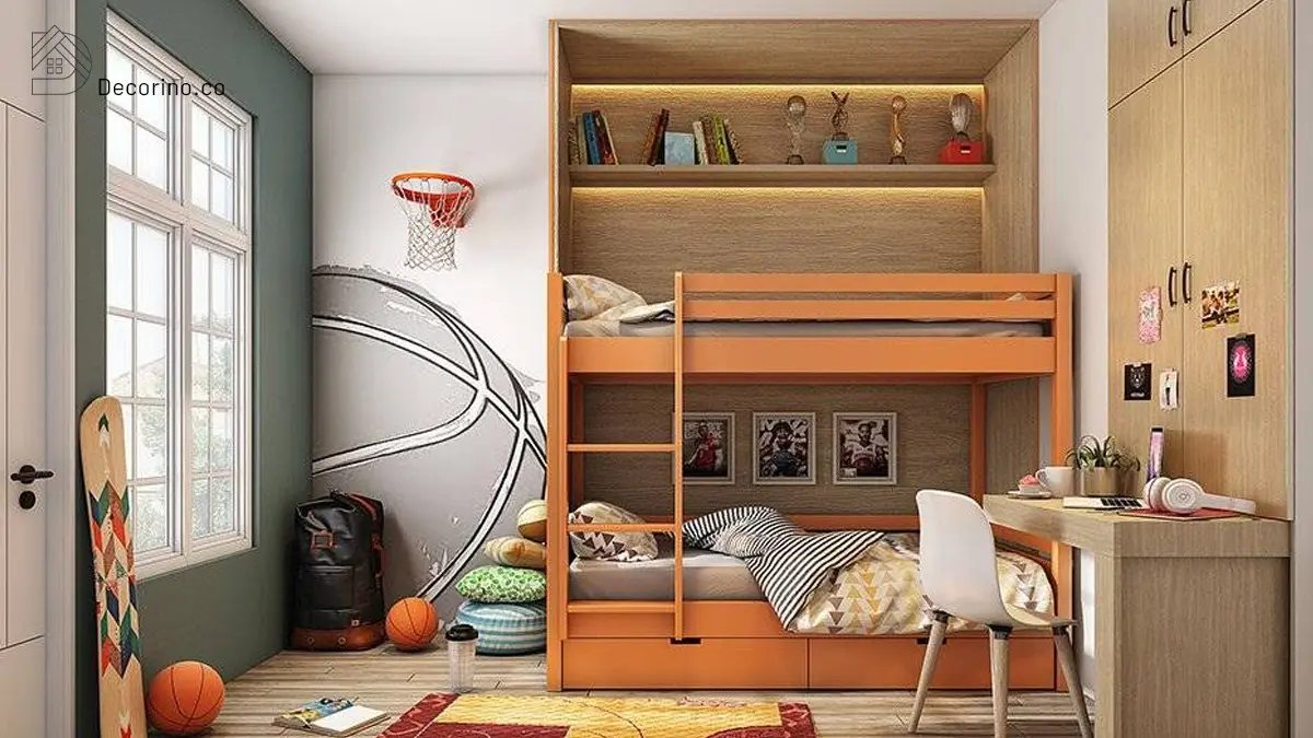 حلقه بسکتبال در اتاق بازی کودکان قرار دهید