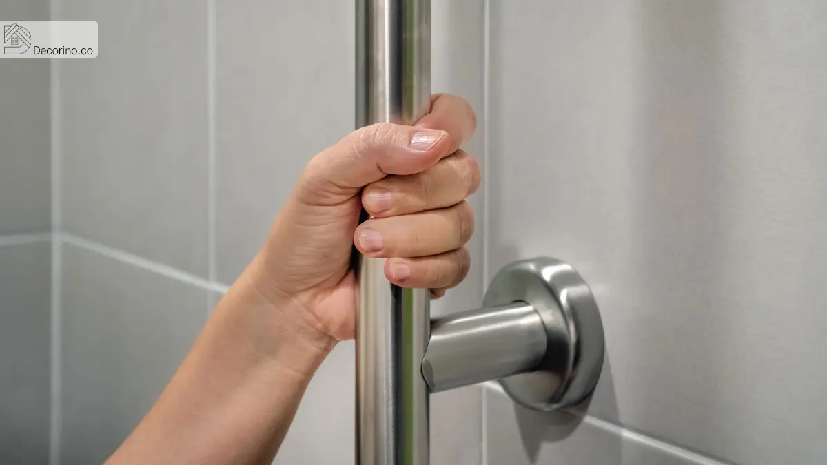 طراحی میله‌هایی به عنوان دستگیره (Grab Bars) برای سالمندان در دکوراسیون داخلی