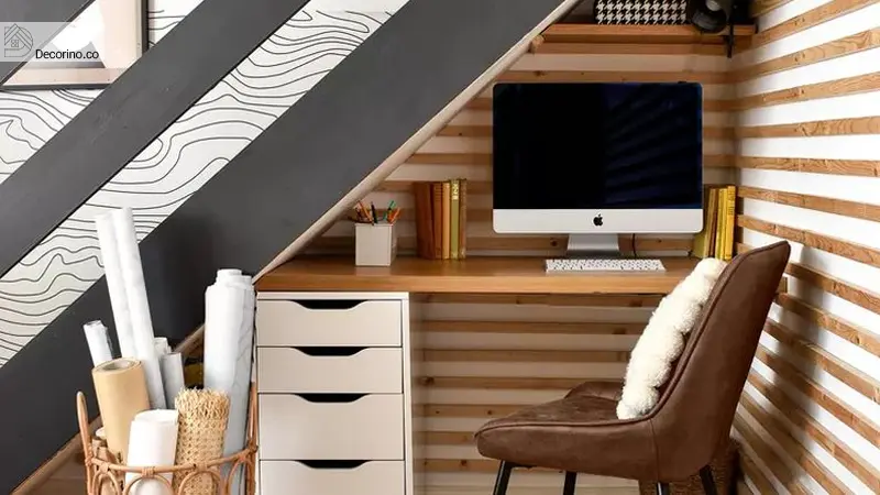 تبدیل فضای زیر پله به فضای کار خانگی