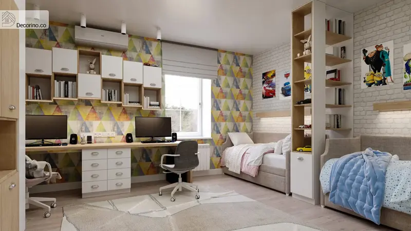 جداکننده کتابخانه‌ای در اتاق مشترک